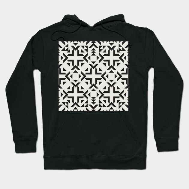 Tribal Geometry No.001 / Black and Ivory Hoodie by matise